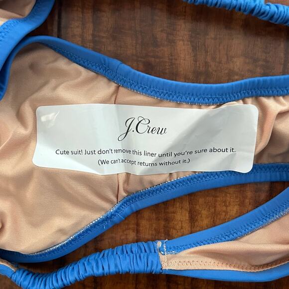 NWT J. Crew Swimsuit Blue Bikini Bottom Scrunchie Full Coverage Size XL - Picture 4 of 5